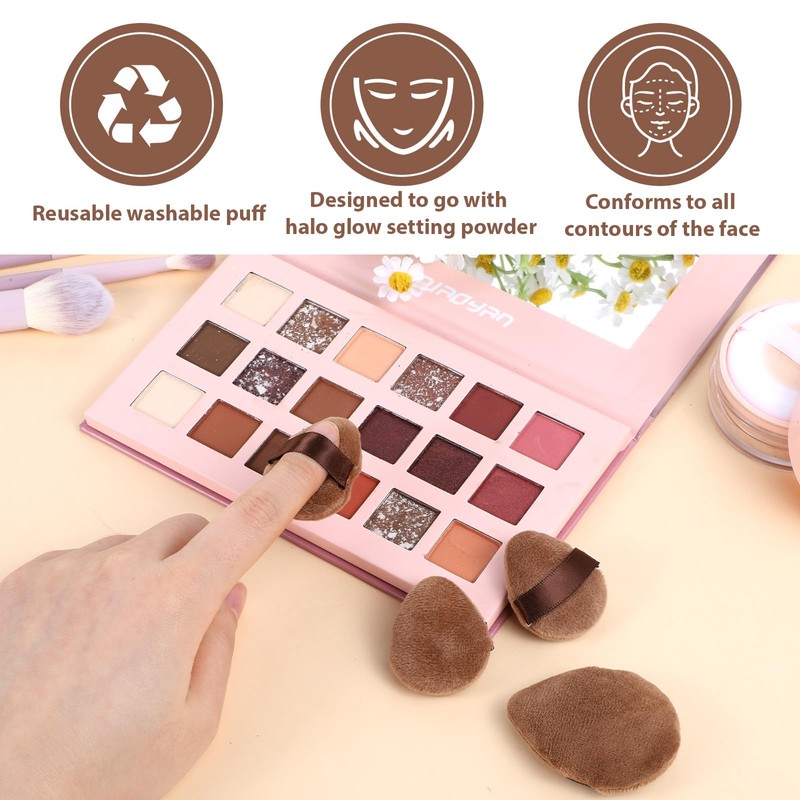 Giantree Triangle Makeup Powder Puffs, Pack of 6 Reusable Soft
