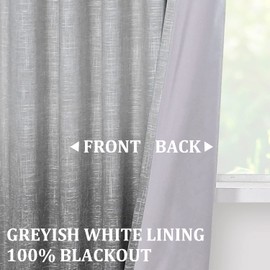 Vision Home Grey Ombre Total Blackout Curtains 63 inch Two Tones Gray and White Window Treatment Set Thermal Insulated Room Darkening Drapes for Living Room Rod Pocket Back Tabs 2 Panels 50" Wx63 L