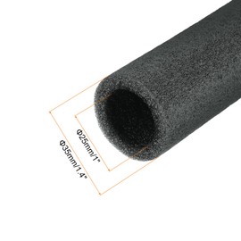 sourcing map 4pcs Pipe Insulation Foam Tube Pipe Lagging 25mm(1 Inch) ID 35mm OD 2ft Freeze Protection for Copper Pipe, Black