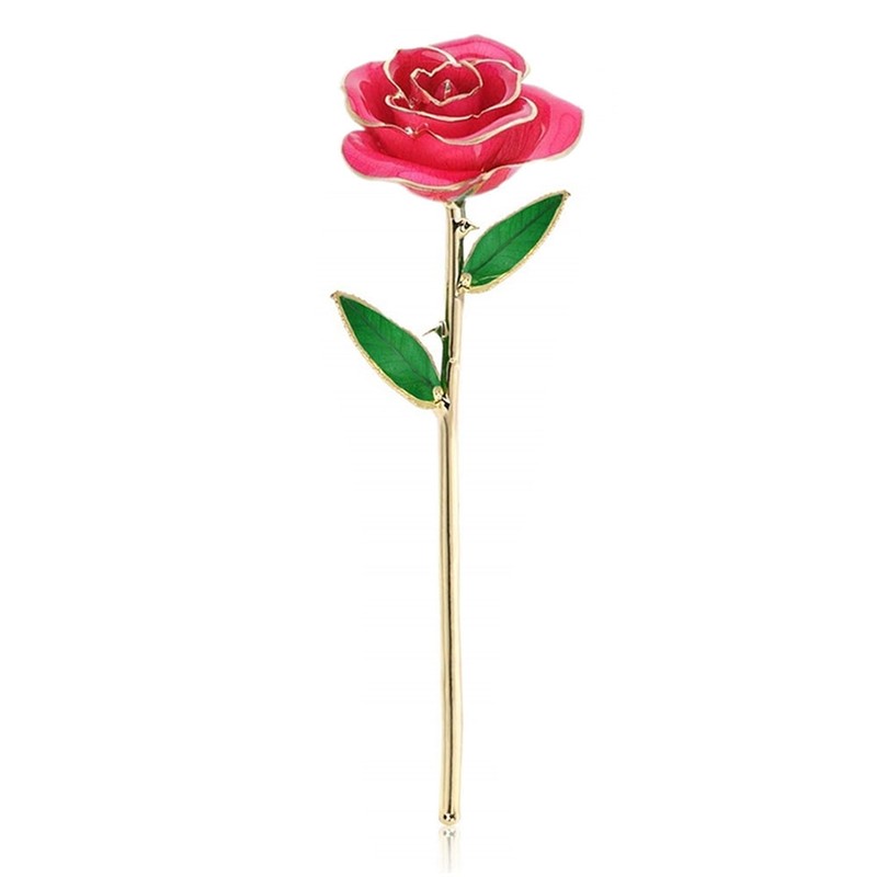 Long Stem Dipped 24k Gold Rose in Gift Box with