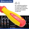 MichaelPro 6.5 x 150mm Slotted Head Insulated Electricians Screwdriver, Professional