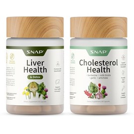 Snap Supplements Liver Health Support Supplement, Natural Liver Cleanse Detox and Repair, 60 Count (Liver + Cholesterol (60 x 2 Count))