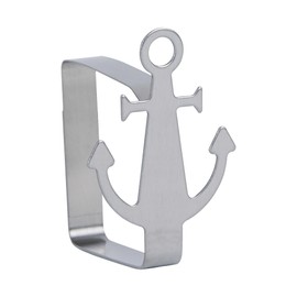 Philo Fun 10 Pack Nautical Theme Metal Tablecloth Clips for Camping Picnic Table on Windy Days, Nautical Silver Color Boat Anchor Shaped Tablecloth Clips to Hold Down Tablecloth