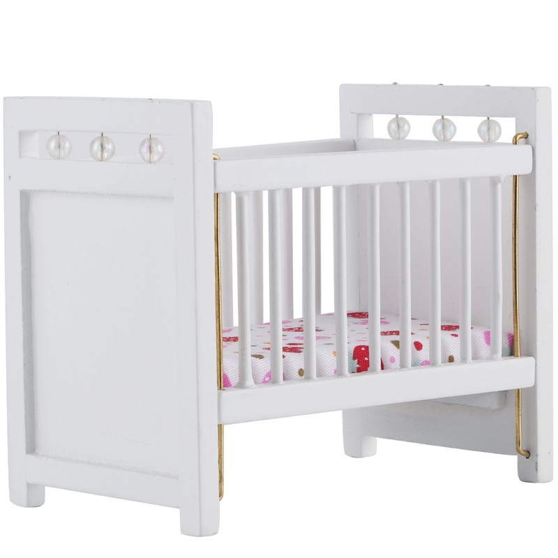 1:12 Dollhouse Mini Bed Model with Mattress Simulation Furniture Model