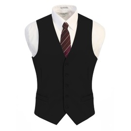 Gioberti Men's Formal Suit Vest Fit for Business or Casual Dress, Black, X-Large