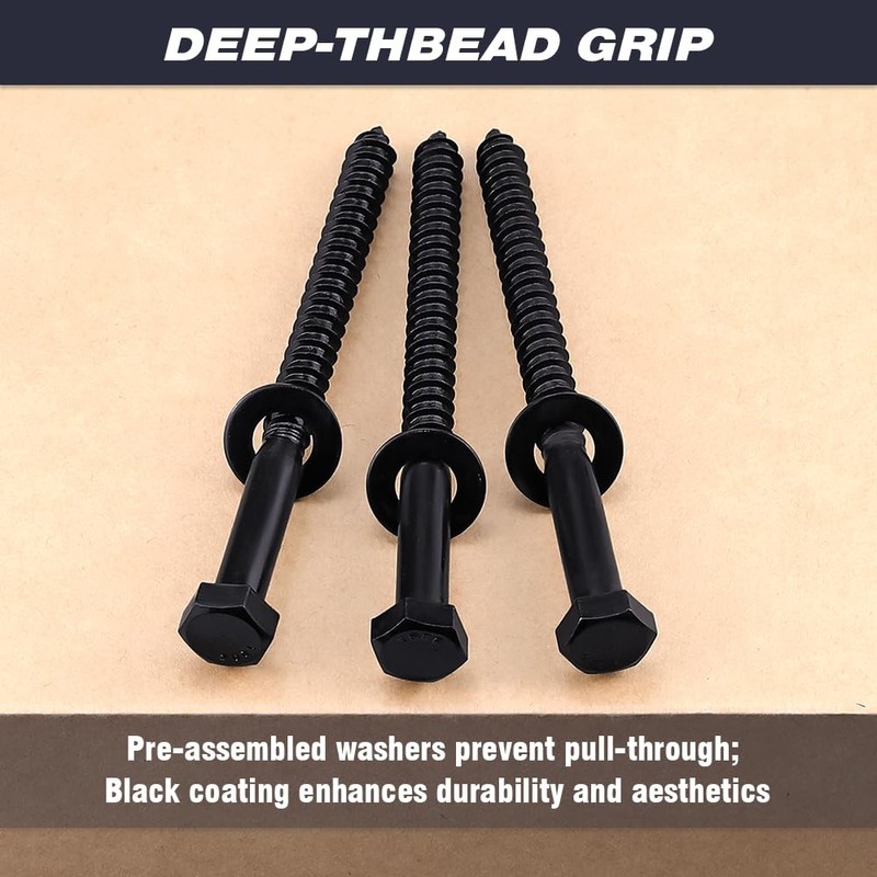 6-Sets 1/2 x 5 Hex Lag Screws and 1/2" ID