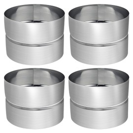 VIKKSAER 4 Pcs Galvanized Steel Metal Duct Connector, 4 Inch Ventilation Duct Extension, Silver Round Dryer Vent Coupler for Pipe