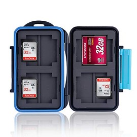 Ares Foto® MC-2 Memory Card Protective Box • Memory Card Case • Card Safe • Storage & Transport for 8 SD Cards and 4 Compact Flash Cards (CF Cards)