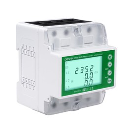 DewinLVD Tuya WiFi Intelligent Two-Direction Meter with Over- and Under-Voltage Protection, Overcurrent Protection, Smart Meter, 100A, 380 VAC, White
