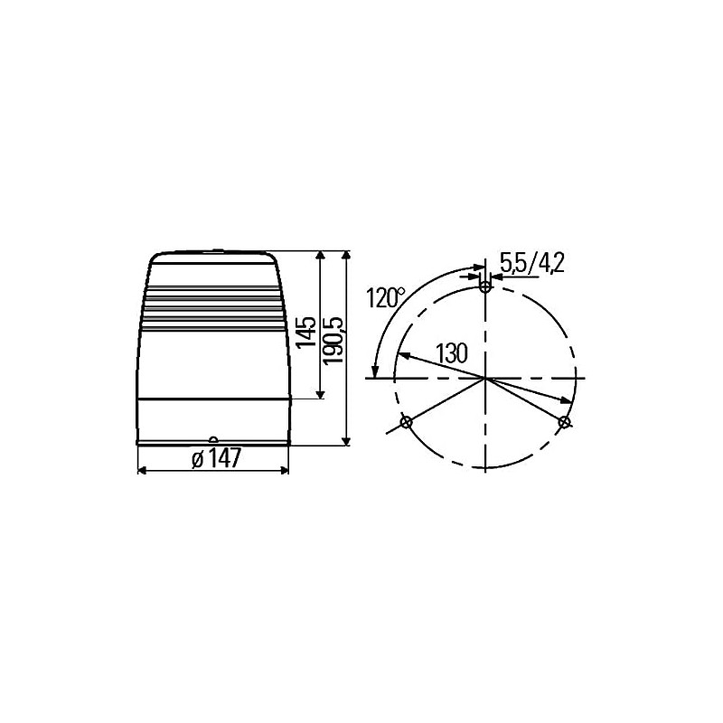 HELLA 2RL 008 965-001 Halogen-Rotating Beacon - KL JuniorPlus -