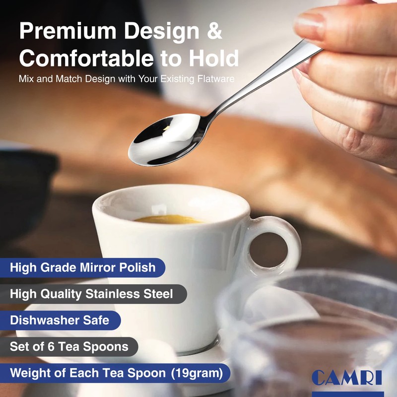 CAMRI Teaspoons Set of 6-13.2 cm / 5.19 in, Stainless