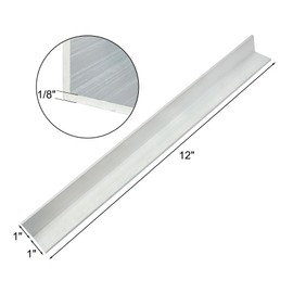 Evecad 6PCS 1" x 1"x 1/8" Aluminum Angle, 6063 Structural Angle Aluminum Stock Profile, Corrosion-Resistant, 12" Length,1/8" Thick.