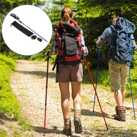 M METERXITY Trekking Poles - Collapsible Hiking Walking Sticks with Mud Basket, Telescopic & Folding, Apply to Men Women Backpacking (37-43", Dark Blue)