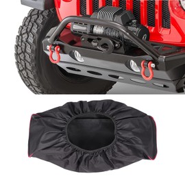 Badlands 9000 lb Winch Cover, Winch Covers, 17500 to 20,000 Waterproof Dustproof Winch Cover, Elastic Design, Protective Cloth for 8,500-17,500 lbs Winches