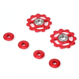 Dilwe Bicycle Front Derailleur Pulley, Pack of 2 Aluminium Alloy Bicycle Rear Derailleur Pulley Accessories for Riding Shift Pulley Shimano Xt Pulley 8 Speed