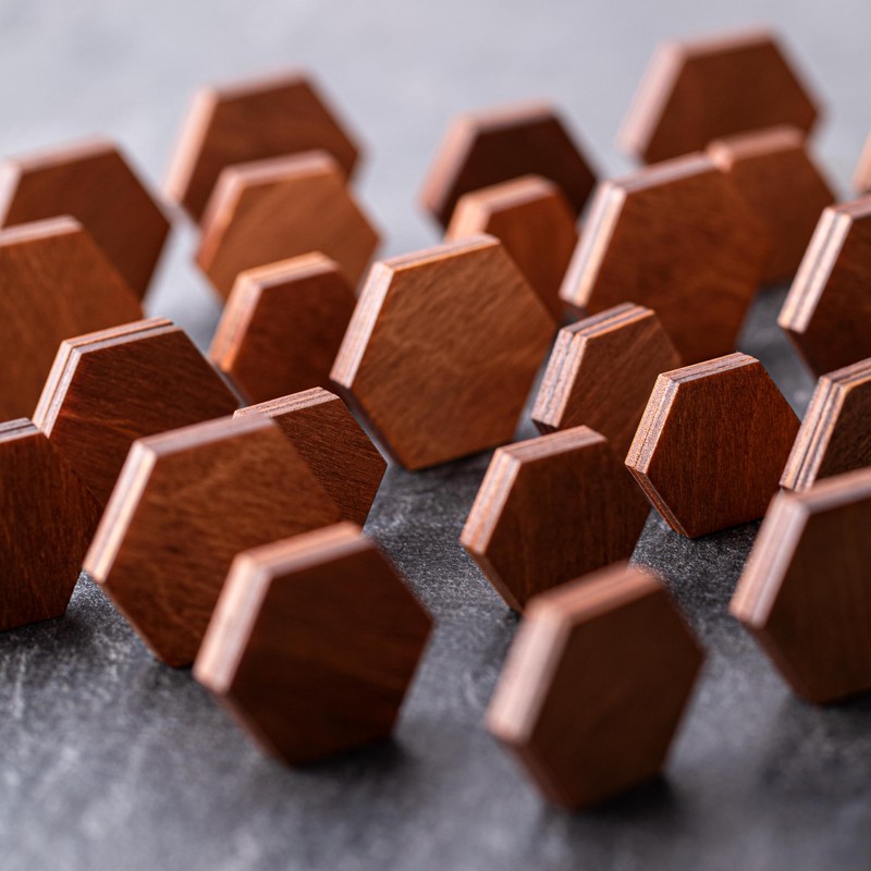 fridge magnet, office magnet, hexagon fridge magnet, natural eco-friendly wooden