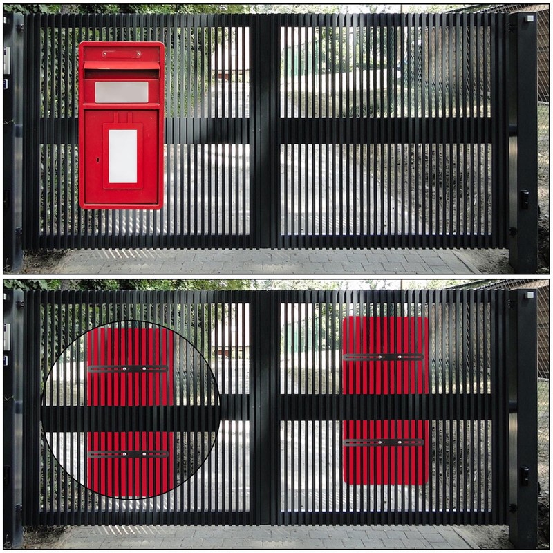 NewZC Mounting Set for Fence Post Box Black Letterbox Attachment