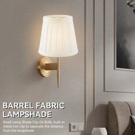 HERCHR 3Pcs Small Lamp Shades,White Lampshade for Table Lamp E14 Clip On Lampshades Fabric Lampshade Barrel Fabric LampshadeLight Shades for Table Lamp Table Light Cover for Table Lamp, Chandelier