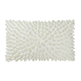 King Rose 3D Handmade Flower Accent Throw Pillow Cover Home Decorative Cushion Cover Super Soft Pillow Case for Sofa Couch Bed Living Room 12 x 20 Inches Solid Suede Creamy White