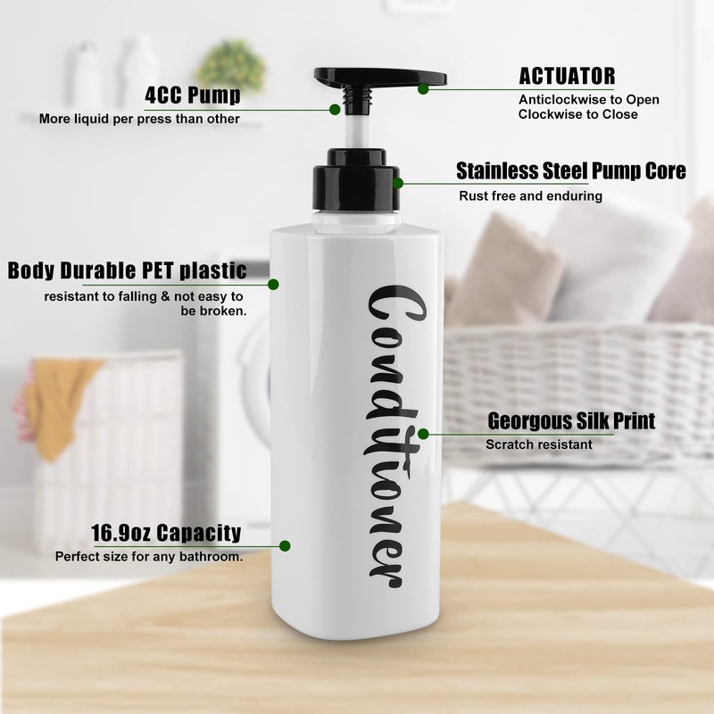 3 Pack Soap Lotion Dispenser 500ml/17oz Hand and Dish Soap