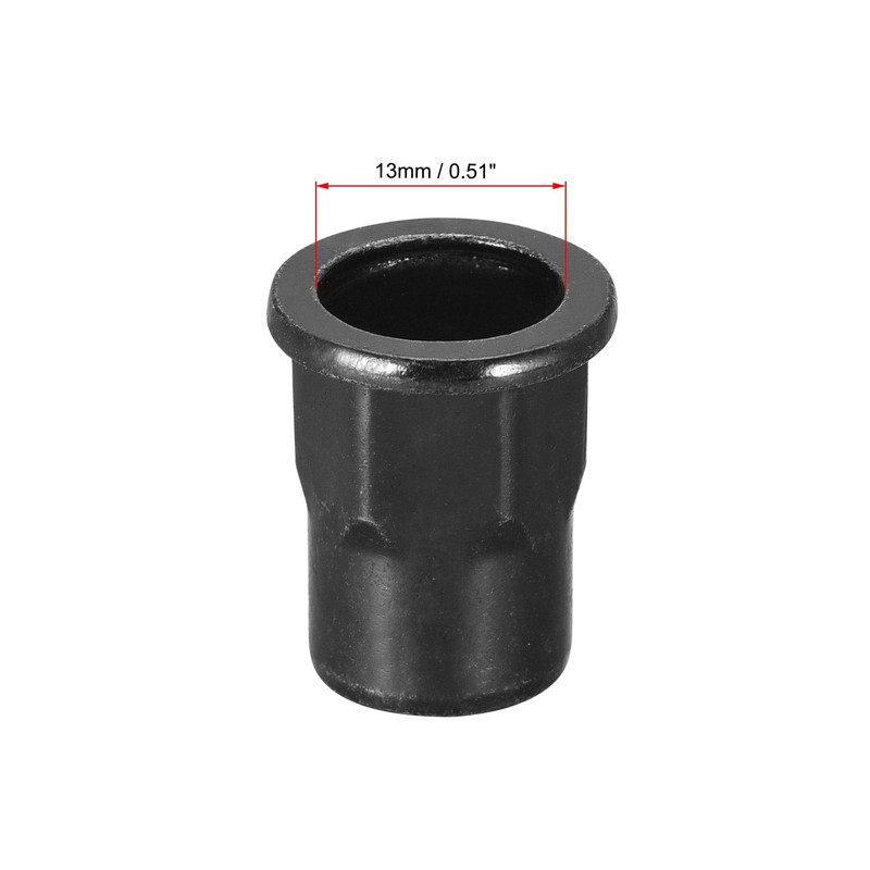sourcing map M10 Rivet Nuts, Thread Half Hexagonal Carbon Steel