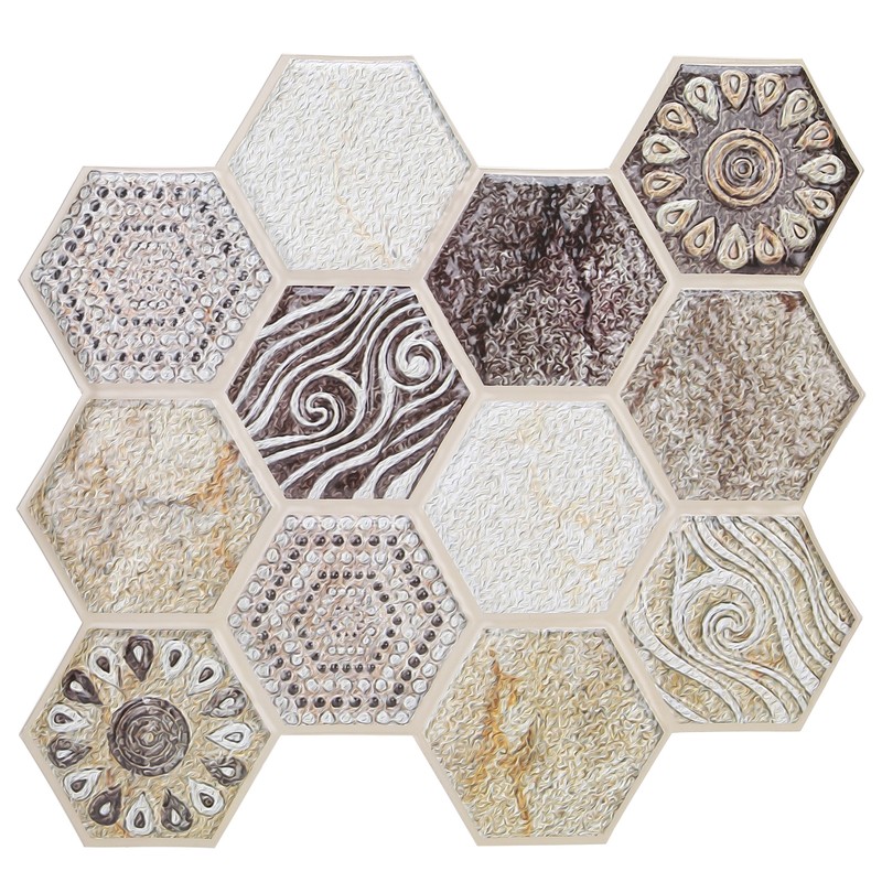 10Pcs Self Adhesive Sticker Background PVC Wall Decal Tile Sticker