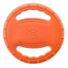 Nikki and Max Dog Frisbee Disc with Foam Handles, 8.07 inch Diameter, Floating Water Toy, (Orange)