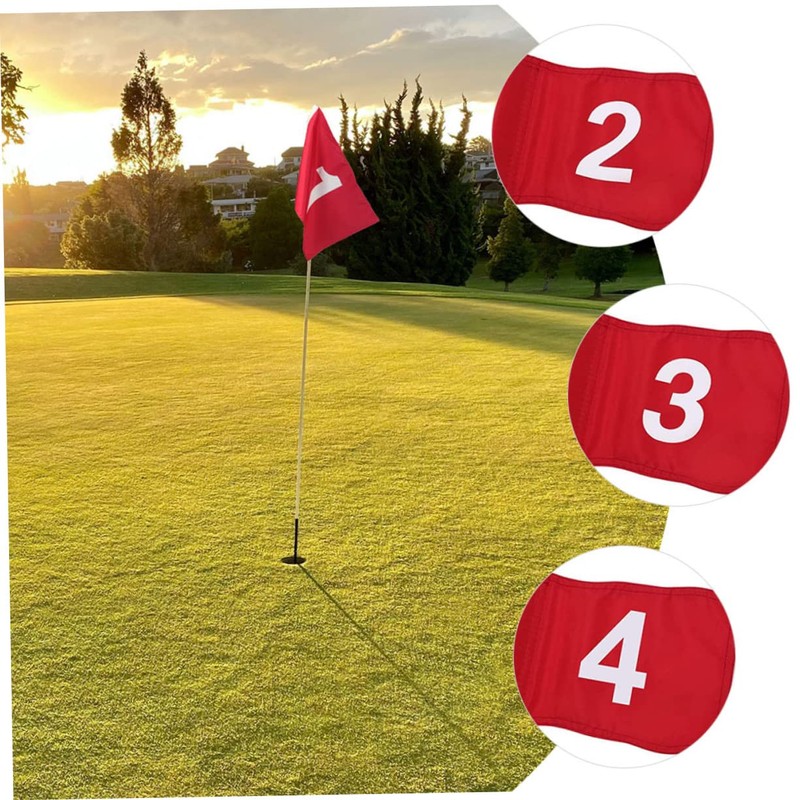 Sewroro 4pcs Golf Green Flags Targeting Golf Practice Flag Court