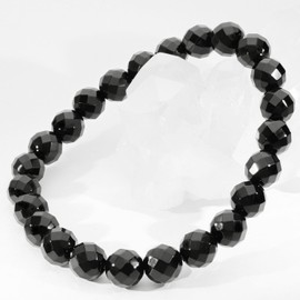 Shinjuku Gin no Kura Cut Onyx Bracelet, Natural Stone, Power Stone, 0.3 inch (8 mm) ball