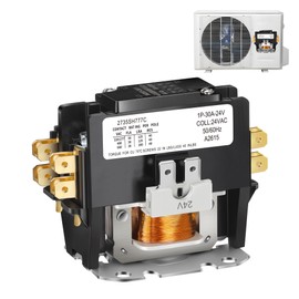 Gulfmew 1 Pole Air Conditioner Contactor FLA 30 Amp 24VAC Coil, Compatible with Hn51kc024 Contactor, Air Conditioner Replacement Relay for Heat Pump, Refrigeration System