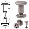 100 Sets Chicago Screws Belt Screw Rivets 7mm Nickel-Antique