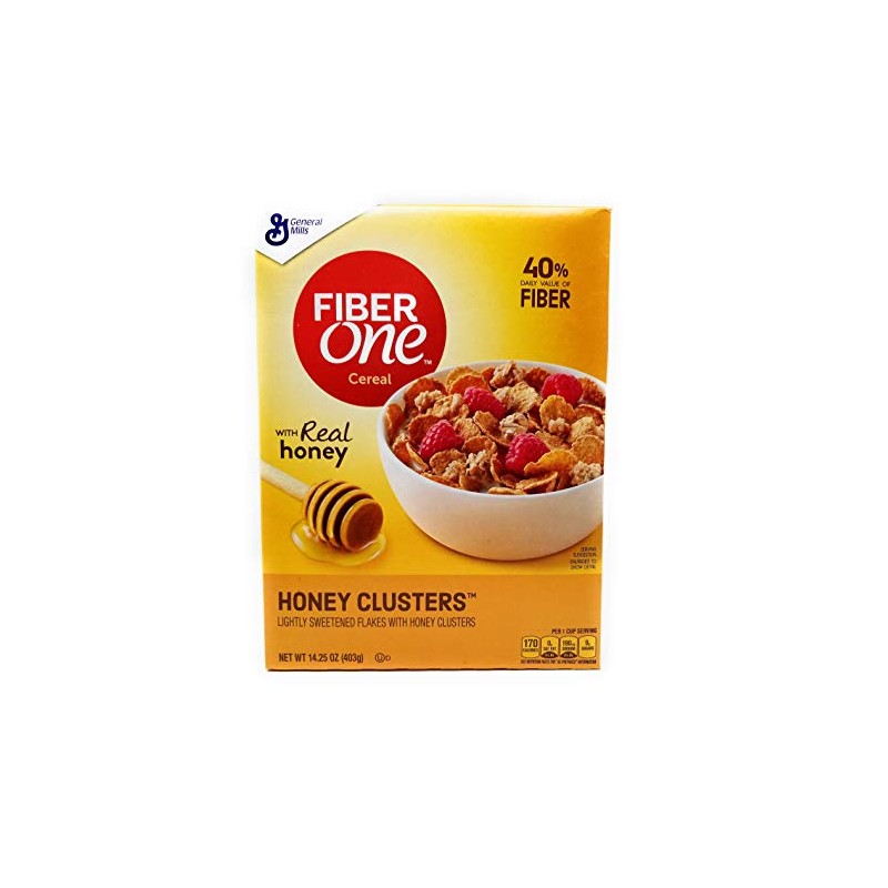 Fiber One Honey Clusters Lightly Sweetened Flakes 14.25 Oz. Pack