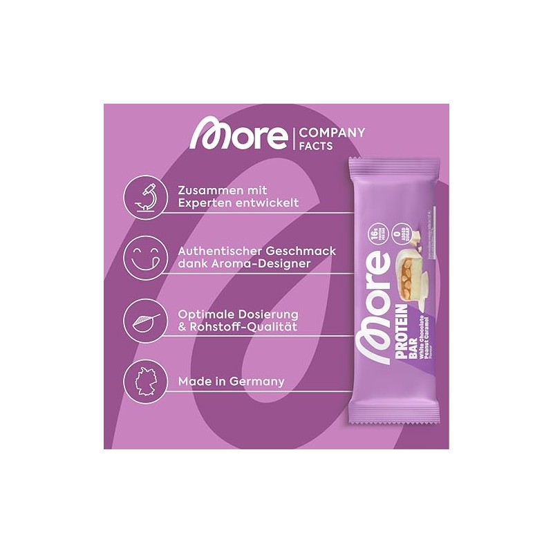 MORE Protein Bar, 10er Box, 10 x 50 g, White