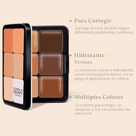 HOSAILY Paleta De Maquillaje Con 12 Tonos: Corrector En Crema, Base De Maquillaje, Contorno, Rubor, Iluminador, Corrector De Color, Base De Maquillaje