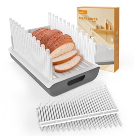 Jumeihui Bread Slicer For Homemade Bread,Bread Slicer Guide For Width Is Adjustable And Replaced,Bread Loaf Slicer With Crumb Tray,Suitability For Homemade Bread, Bagels, Cakes