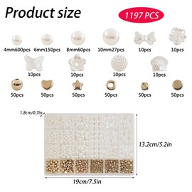 SSyang 1197 Pieces Beads for Bracelets, Bead Set Bracelets Adults, Jewellery Making Set, Beads for Crafts, for Easter, Christmas, Parties Used