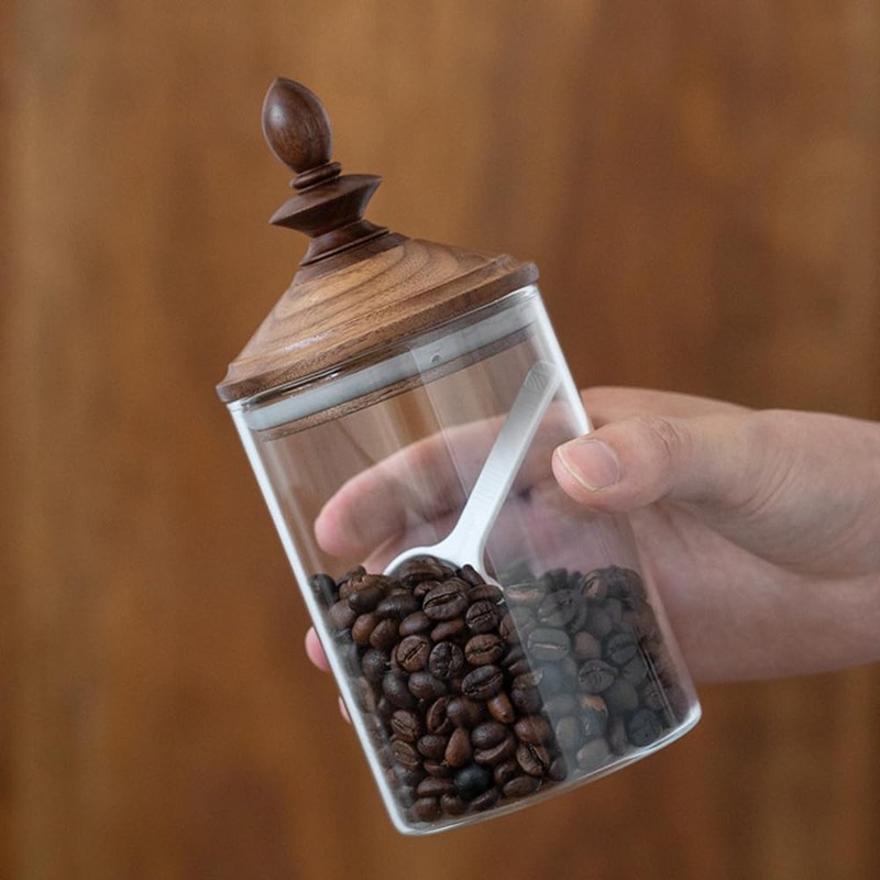 AXUYU Coffee Bean Storage, Small Glass Jar with Airtight Retro