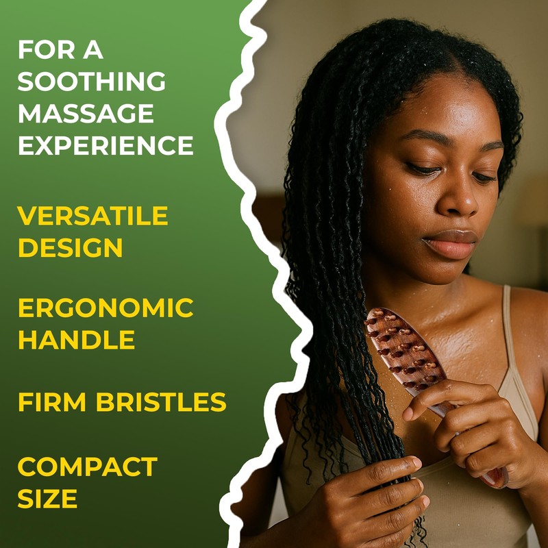 Sandalwood Dreadlocks Brush - Locsanity Natural Wooden Loc Brush with