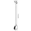AnSaw 6-Piece Elegant Silver Leaf Long Handle Teaspoons - 7.4"