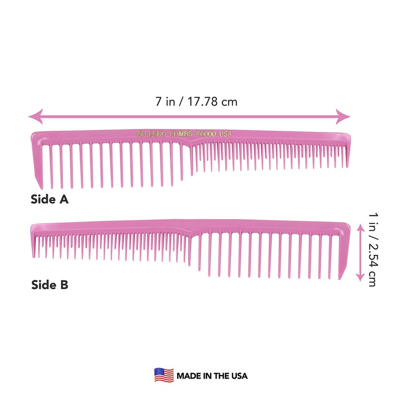 Allegro Combs 6000 Wide Tooth Vented Hair Combs - Set