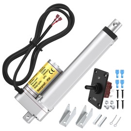 RVMARINEPAT Heavy Duty Linear Actuator 12V 330lb/1500N Load, 6" Stroke, 10mm/s Speed Electric Actuator with Controller for Electric Industrial Machinery Door Cargo