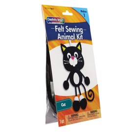 Creativity Street Felt Sewing Animal Kit, Cat, 4" x 10.25" x 1", 1 Kit