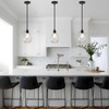 SADUENFR Glass Pendant Lights Kitchen Island, 1-Light Modern Black Pendant