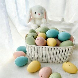 16 pcs Plastic Easter Eggs Decor,2.4in Easter Speckled Eggs for Bowl and Vase Filler Basket,Pastel Easter Decor DIY Easter Spring Home Party Favors and Table Decorations