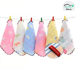 Wdlife Gauze Handkerchief, Drawstring Towel with Loop, Baby Girls, 6 Layers, 100% Fluffy Cotton, Soft, Newborn, Baby, Nursery, Children's Face Towel, Hot Towel, Fashionable Handkerchief, For Girls