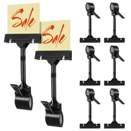 DIYEAH 10 Pcs Adjustable Price Tag Holder Clips Chic Label Clamp Shop Advertising Display Tag Clips Black
