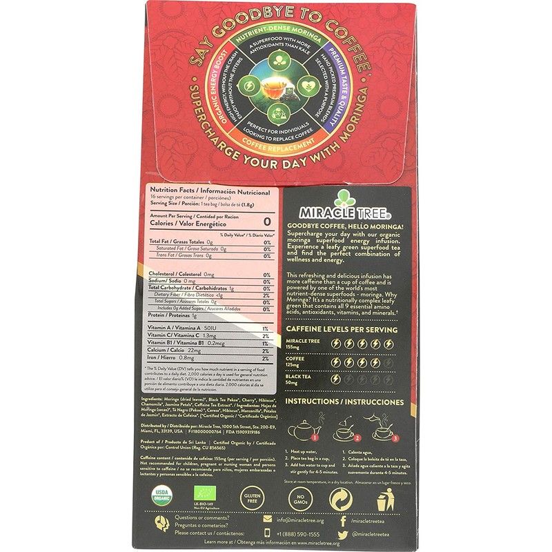 Miracle Tree's Energizing Moringa Infusion - Cherry Chamomile Tea |