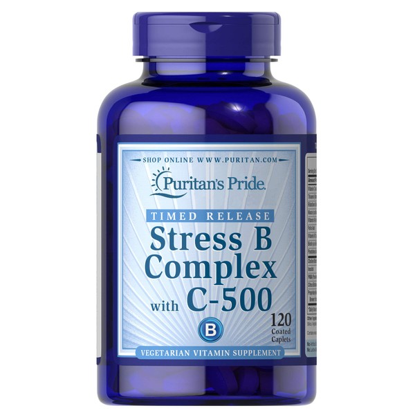 Puritan's Pride Stress Vitamin B-Complex with Vitamin C-500 Timed Release, 120 Count