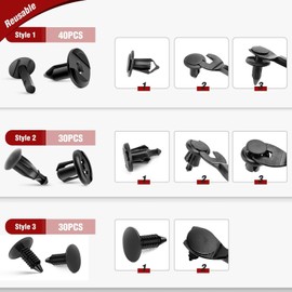 Nilight 100PCS Car Retainer Clips 7mm 8mm 10mm Nylon Bumper Fastener Rivet Clips