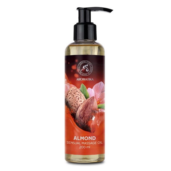 Sensual Almond Massage Oil for Couples 200 ml - Sensual Edible Oil 200 ml - Oil for Sensual Moments - Natural Almond Oils - Grape Seed - for Men and Women - Kiss Oil